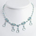 Sterling Blue Topaz Lt Green Cult. Pearl Necklace - 16 Inch- Lobster Claw