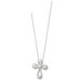 Sterling Silver Cultured Pearl CZ Cross Necklace - 18 Inch