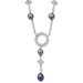 Sterling Silver CZ Grey Freshwater Pearl Necklace - 16 Inch- Spring Ring