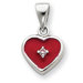 Sterling Silver CZ Red Enamel Heart Pendant