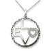 Sterling Silver Antiqued CZ Love 18inch Necklace
