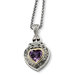 Sterling Silver With 14k 2.60Pink Amethyst Heart 18inch Necklace