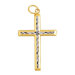 14k Two-Tone Diamond-Cut Cross Pendant