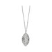 Sterling Silver Rhodium Plated Oval Pendant- 18 Inch