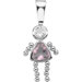 14k White Gold Girl PendantCZ Trillion Imitation October