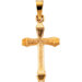 14k Yellow Gold Cross PendantWith Design 17x11mm