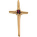 14k Yellow Gold Cross PendantWith Ruby 25x14mm