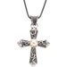 Sterling Silver Freshwater Cultured Pearl Cross PendantWith 18 InchChain 53.25x33.5mm