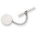 Rhodium-plated Round Satin Tie Tack