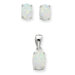 Sterling Silver Opal Pendant and Earrings Set