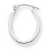 14k White Gold 1.75mm Square Tube Oval Hoop Earrings