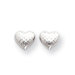 14k White Gold Diamond-Cut Heart Earrings