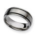 Stainless Steel Black Accent 8mm Satin Band
