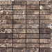 1" x 3" Tumbled Marble Mosaic in Emperador Dark