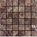 2" x 2" Tumbled  Marble Mosaic in Emperador Dark