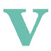 Letter - Lower Case 'v' Stretched Wall Art
