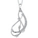 Starlight Beauty: Sterling Silver Designer Inspired Bridal Pendant necklace with Cubic Zirconia