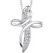 Divinely Gorgeous: Sterling Silver Designer Inspired Modern Cross Pendant Necklace with Cubic Zirconia