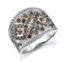 Exotic and Modern Sterling Silver Smokey Brown Cubic Zirconia Right Hand Ring