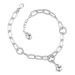 Chic and Charming Sterling Silver Designer Inspired Oval Link Charm Bracelet