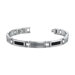 Black Carbon Fiber with Laser Pattern Mens Stainless Steel Bracelet
