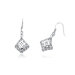 Cut Out Star Flower Dangling Tube Earrings in Sterling Silver