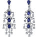 Captivating Seduction 4.00 Carats Blue Sapphire Dangle Earrings in Sterling Silver