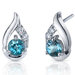 Radiant Teardrop 1.00 Carats London Blue Topaz Round Cut Cubic Zirconia Earrings in Sterling Silver