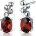 Bubbly 2.00 Carats Garnet Oval Cut Earrings in Sterling Silver