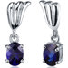 Striking 2.00 Carats Blue Sapphire Oval Cut Earrings in Sterling Silver