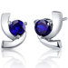 Illuminating 2.50 Carats Blue Sapphire Round Cut Earrings in Sterling Silver