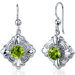Victorian Style 2.00 Carats Peridot Round Cut Dangle Cubic Zirconia Earrings in Sterling Silver