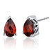 2.00 Carats Garnet Pear Shape Basket Style Stud Earrings in Sterling Silver