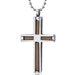 Industrial Motif Copper tone Stainless Steel Modern Cross Pendant Necklace for Men