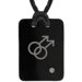 Pride and Style Designer Inspired Surgical Steel Pendant with Two Male Insignias on a Black Cord