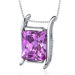 Striking Color 4.25 Carats Radiant Cut Pink Sapphire Pendant in Sterling Silver