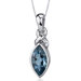 Graceful Allure 1.75 Carats Marquise Cut London Blue Topaz Pendant in Sterling Silver