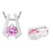 Round Cut Pink CZ Pendant in Sterling Silver