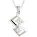 Round Cut White CZ Pendant Necklace in Sterling Silver