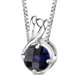 Scintillating Perfection Round Shape Blue Sapphire Pendant in Sterling Silver