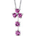 Floral Passion Multishape Checkerboard Cut Pink Sapphire Pendant in Sterling Silver