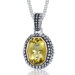Barrel Cut 5.00 Carats Champagne Citrine Antique Style Pendant in Sterling Silver