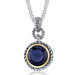 Portuguese Cut 5.00 Carats Blue Sapphire Twisted Cable Pendant in Sterling Silver