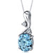 Illuminating Sophistication 3.00 Carats Oval Shape Swiss Blue Topaz Pendant in Sterling Silver