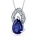 Captivating Allure 1.75 Carats Pear Shape Blue Sapphire Pendant in Sterling Silver