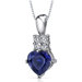 Captivating Love 1.75 Carats Heart Shape Blue Sapphire Pendant in Sterling Silver