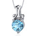 Refined Charm 1.50 Carats Round Cut Swiss Blue Topaz Pendant in Sterling Silver