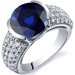 Bezel Set Large 3.25 Carats Ring in Sterling Silver