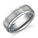 Flat Edge Brush Finish with Cross Laser Pattern 7 mm Comfort Fit Mens Tungsten Wedding Band Ring