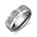 Three Stone 8 mm Comfort Fit Mens Tungsten Wedding Band Ring